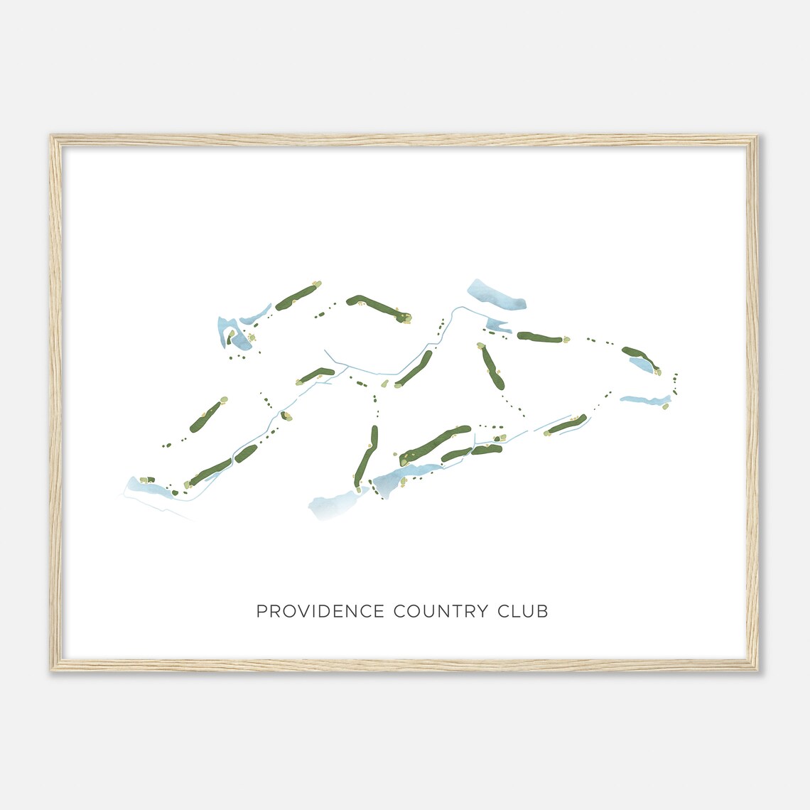 Providence Country Club Beautiful Minimalist Fairway Line Map Art Poster - Image 2