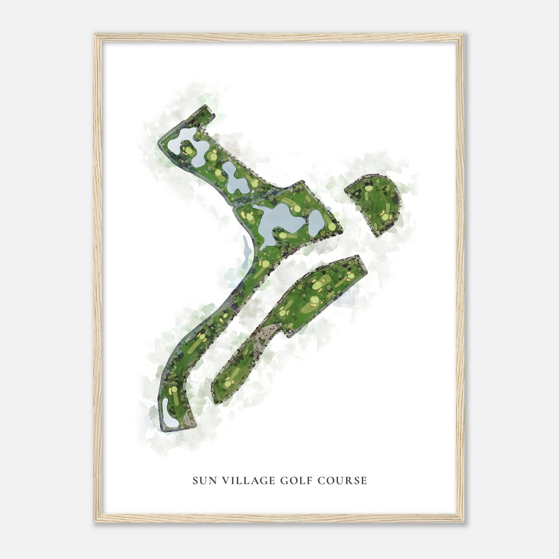 Sun Village Golf Course Arizona Classic Watercolor Map Golfer Gift Golf Wall Art Golf Poster Print Course Layout