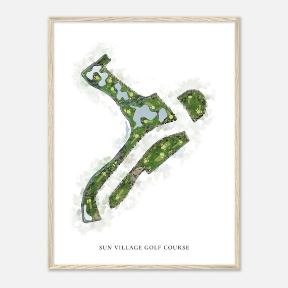 Sun Village Golf Course Arizona Classic Watercolor Map Golfer Gift Golf Wall Art Golf Poster Print Course Layout