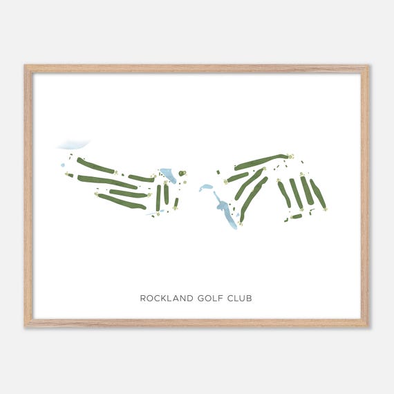 Rockland Golf Club In Rockland Maine Modern Watercolor Map Golfer Gift Golf Wall Art Golf Poster Print Course Layout