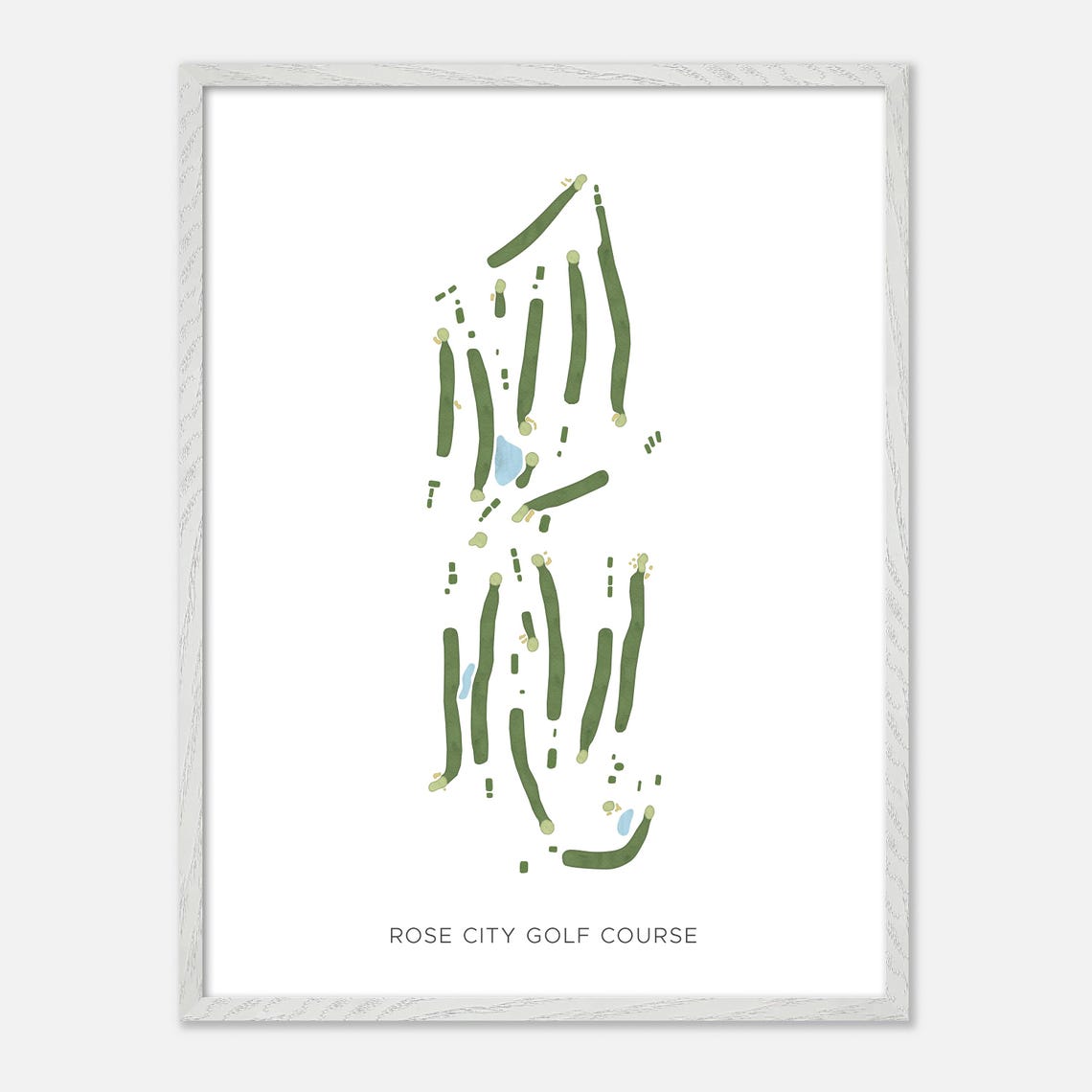 Rose City Golf Course Oregon Modern Minimalist Golf Map Poster - Image 2