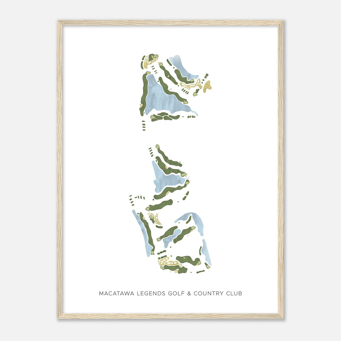 Macatawa Legends Golf Country Club Modern Minimalist Map Poster - Image 2