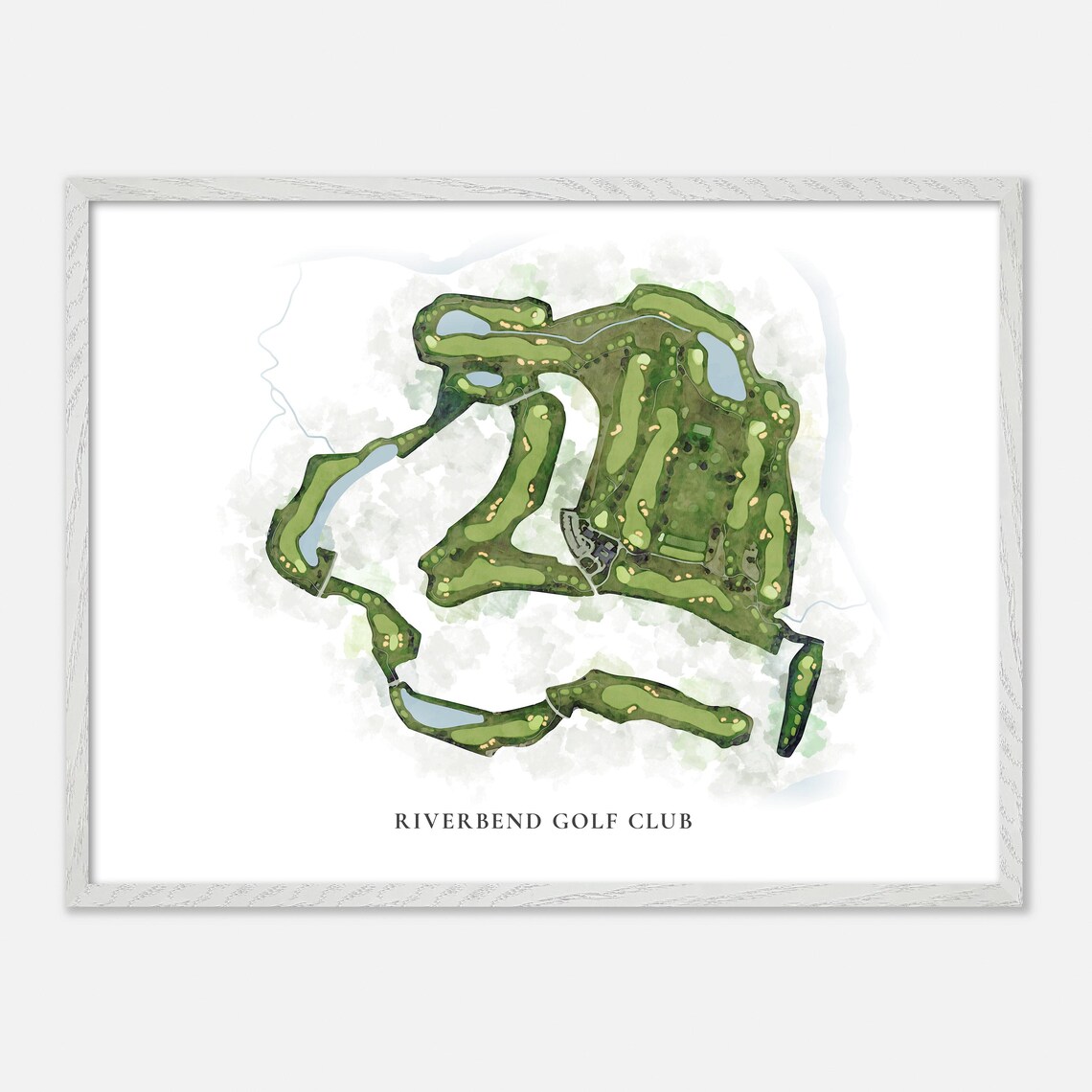 Riverbend Golf Club Canada Classic Watercolor Golf Map Poster - Image 3