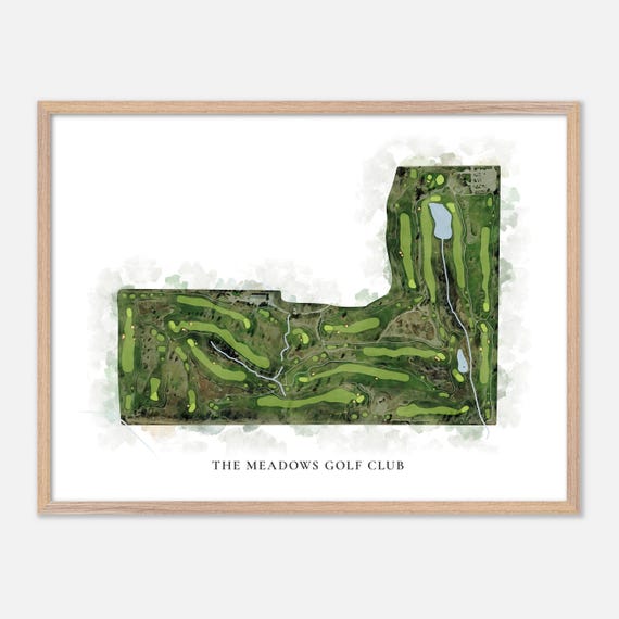 The Meadows Golf Club In Dubuque Iowa Classic Watercolor Map Golfer Gift Golf Wall Art Golf Poster Print Course Layout