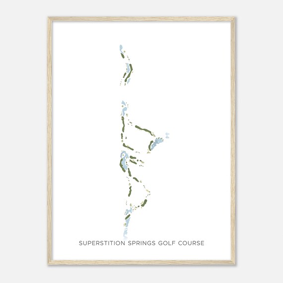 Superstition Springs Golf Course Arizona Modern Watercolor Map Golfer Gift Golf Wall Art Golf Poster Print Course Layout