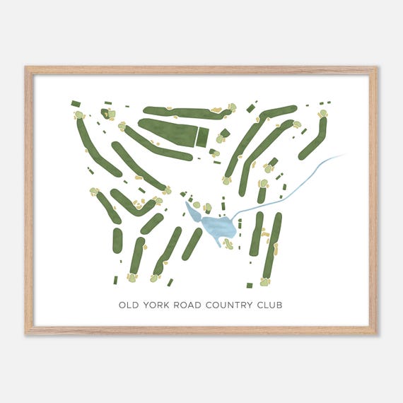 Old York Road Country Club In Spring House Pennsylvania Modern Watercolor Map Golfer Gift Golf Wall Art Golf Poster Print