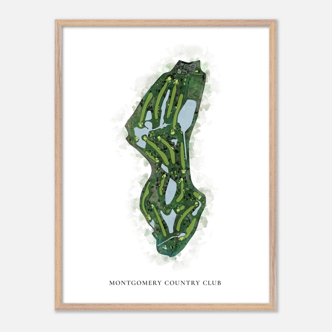 Montgomery Country Club Watercolor Aerial Golf Course Map Poster - Image 6