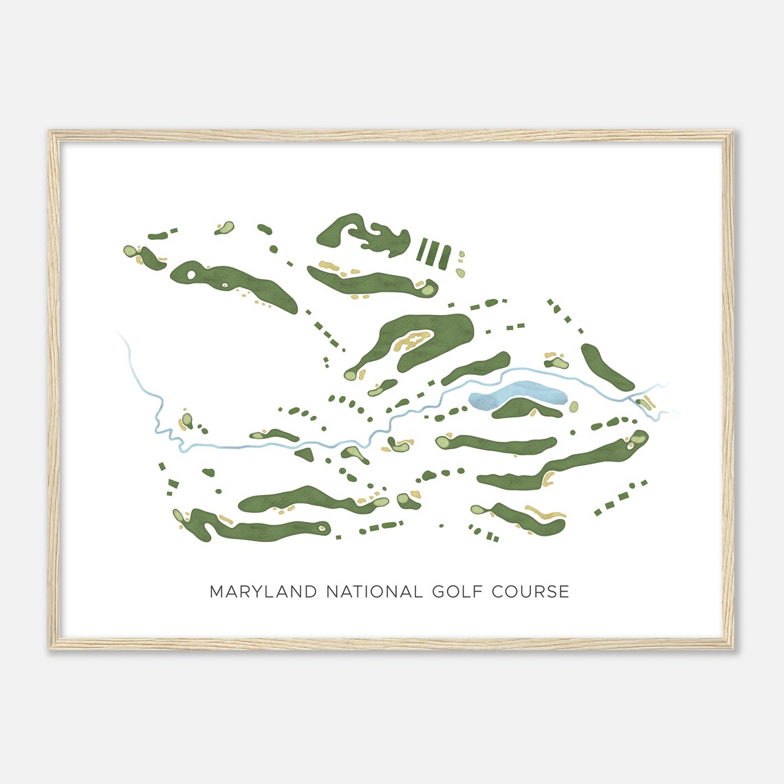Maryland National Golf Course Maryland Modern Watercolor Course Map Poster - Image 2