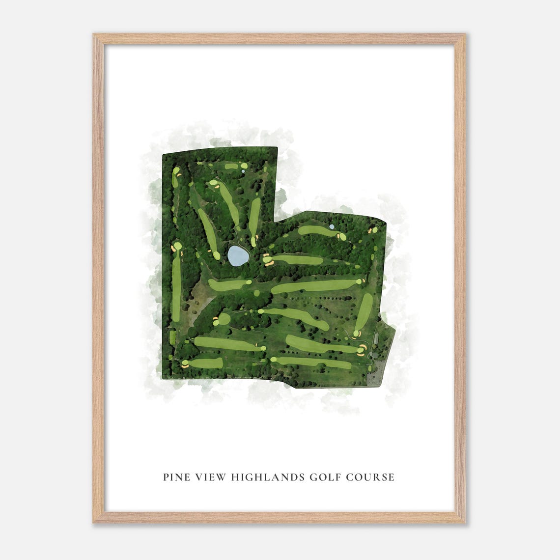 Pine View Highlands Golf Course Watercolor Map Art Poster Gift - Image 6