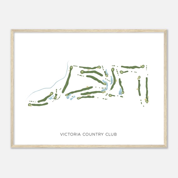 Victoria Country Club Texas Modern Watercolor Golf Map Poster