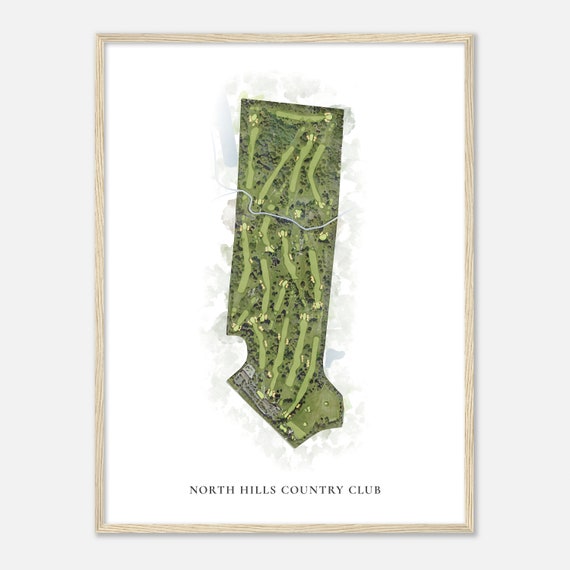 North Hills Country Club Wisconsin Classic Watercolor Map Golfer Gift Golf Wall Art Golf Poster Print Course Layout