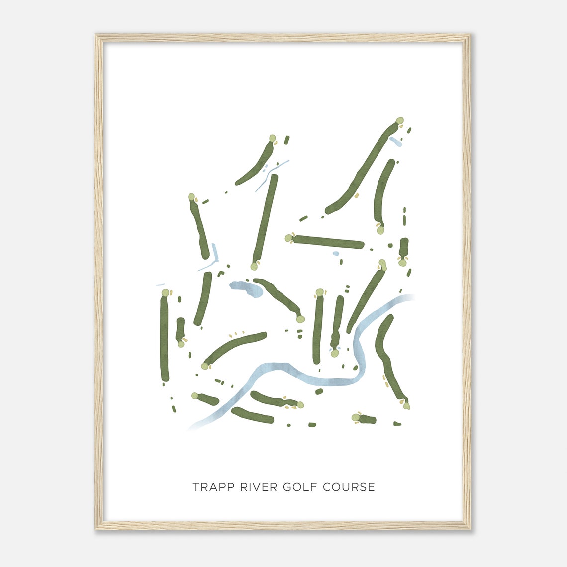 Trapp River Golf Course Wisconsin Modern Watercolor Map Golfer Gift Golf Wall Art Golf Poster Print Course Layout - Image 2