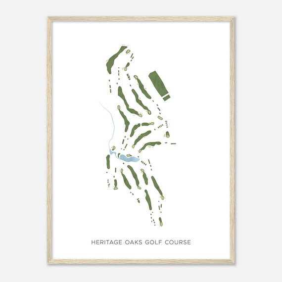 Heritage Oaks Golf Course Virginia Modern Watercolor Golf Course Map Poster