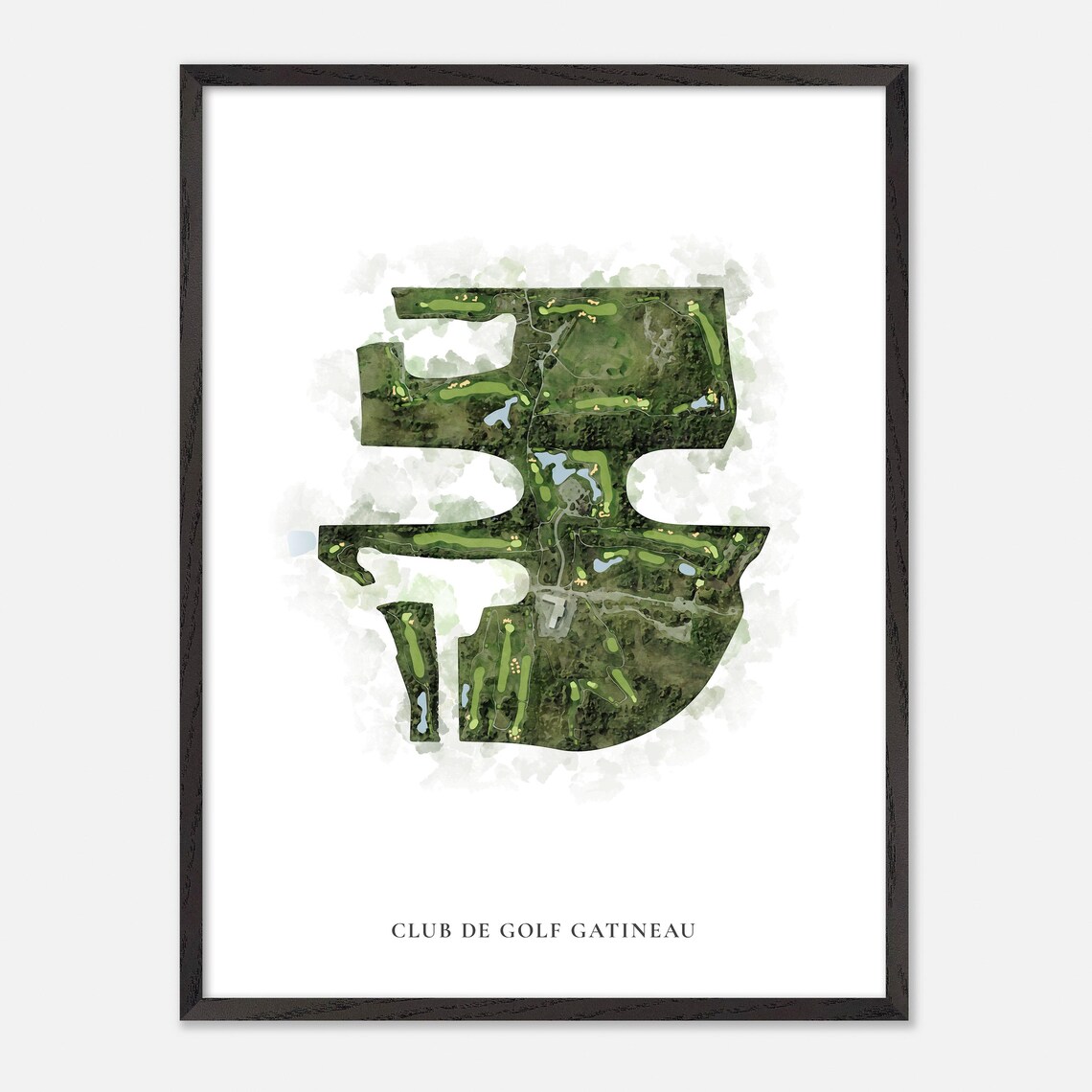 Club de Golf Gatineau Canada Classic Scenic Watercolor Map Poster - Image 2