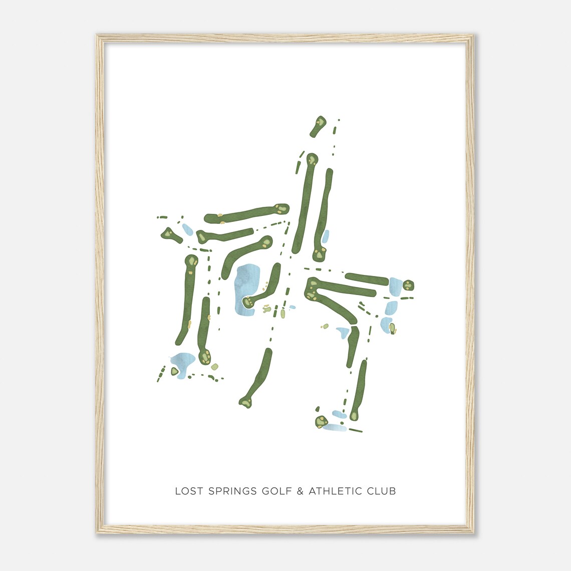 Lost Springs Golf Athletic Club Arkansas Modern Watercolor Poster - Image 2