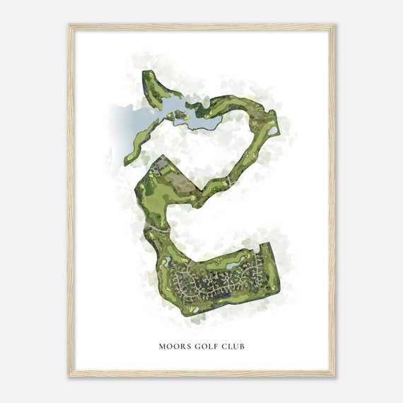 Moors Golf Club Michigan Classic Watercolor Map Golfer Gift Golf Wall Art Golf Poster Print Course Layout