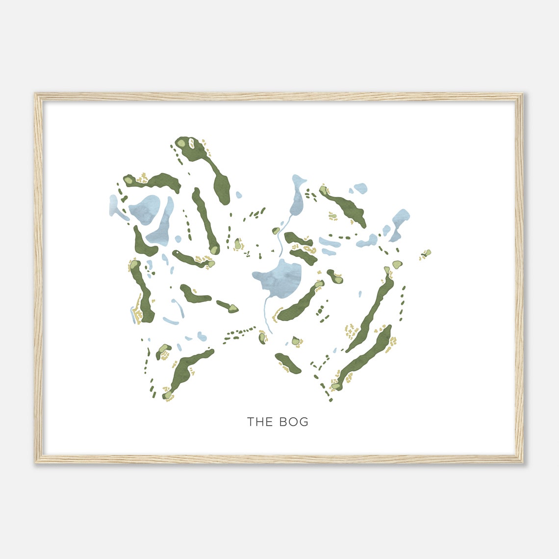 The Bog Wisconsin Modern Watercolor Map Golfer Gift Golf Wall Art Golf Poster Print Course Layout - Image 2
