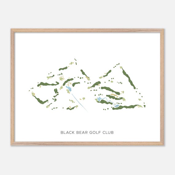 Black Bear Golf Club In Vanderbilt Michigan Modern Watercolor Map Golfer Gift Golf Wall Art Golf Poster Print Course Layout