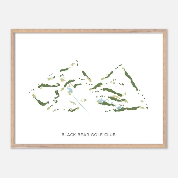 Black Bear Golf Club Vanderbilt Michigan Modern Watercolor Map Poster