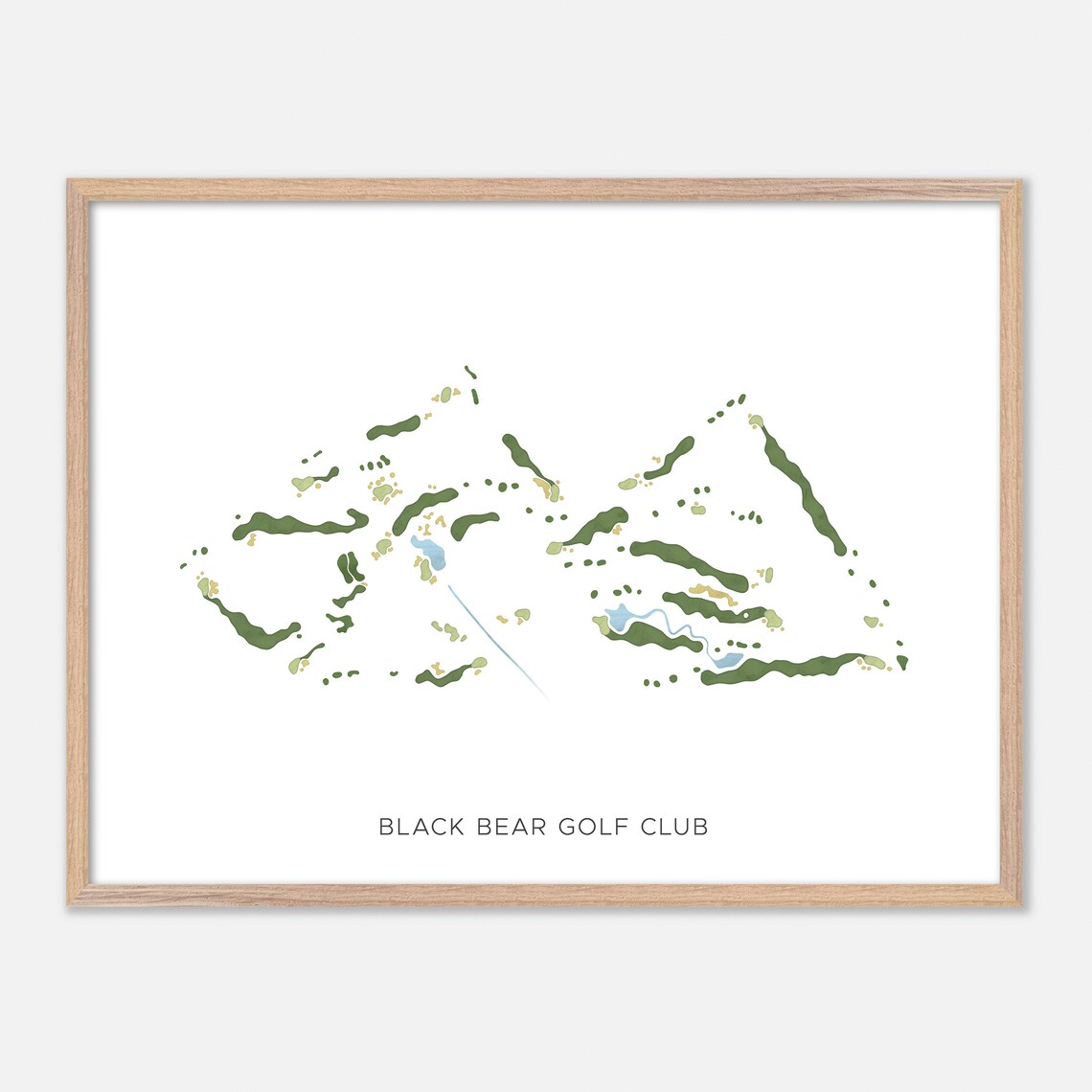Black Bear Golf Club Vanderbilt Michigan Modern Watercolor Map Poster