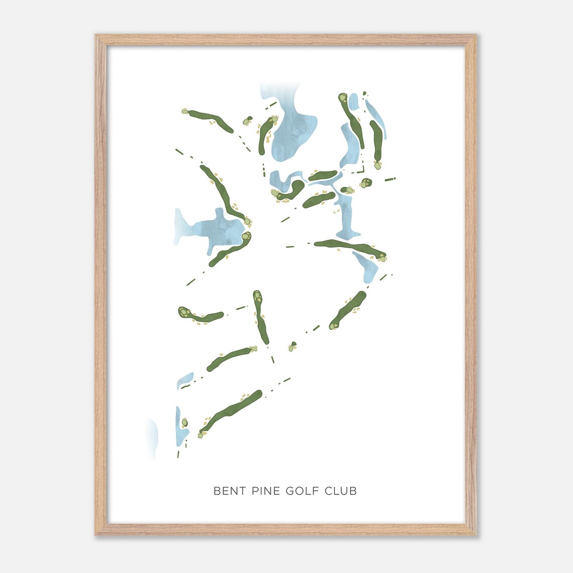 Bent Pine Golf Club Vero Beach Florida Modern Watercolor Map Poster - Image 2