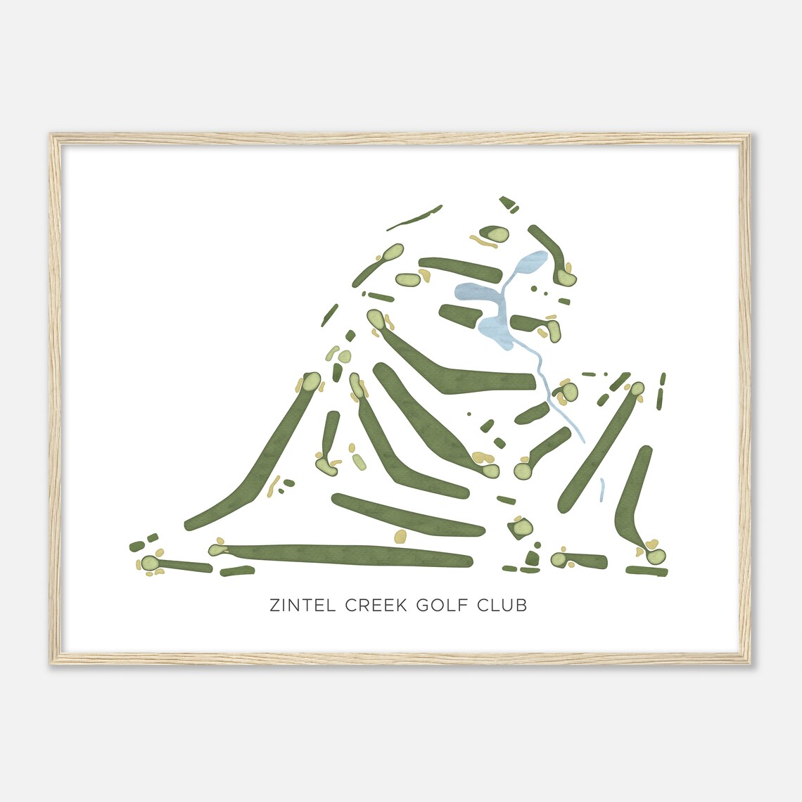 Zintel Creek Golf Club Washington Modern Watercolor Map - Image 2