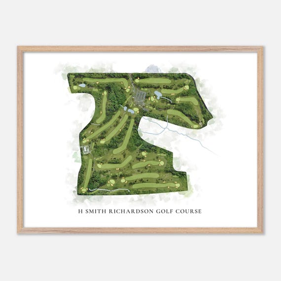 H Smith Richardson Golf Course In Fairfield Connecticut Classic Watercolor Map Golfer Gift Golf Wall Art Golf Poster Print
