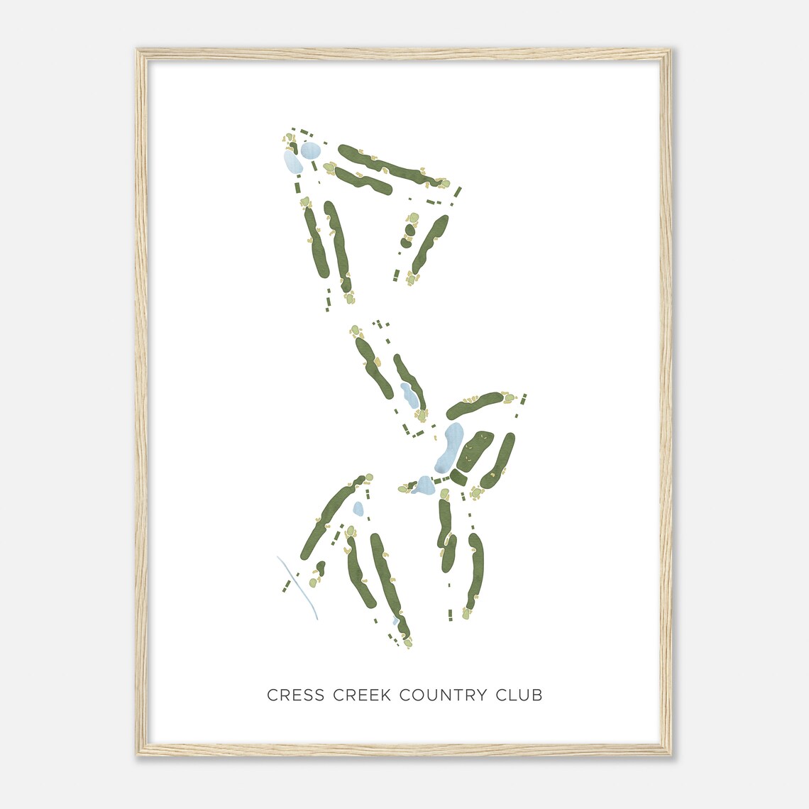 Cress Creek Country Club Illinois Watercolor Map Golfer Gift Poster - Image 2