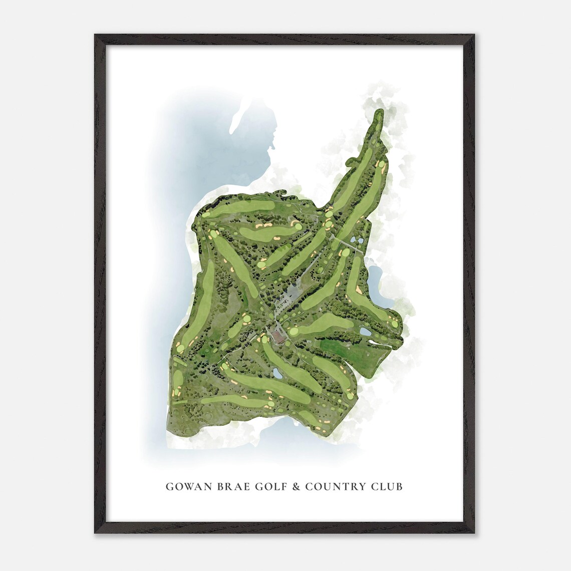 Gowan Brae Golf And Country Club Canada Watercolor Map Poster - Image 2