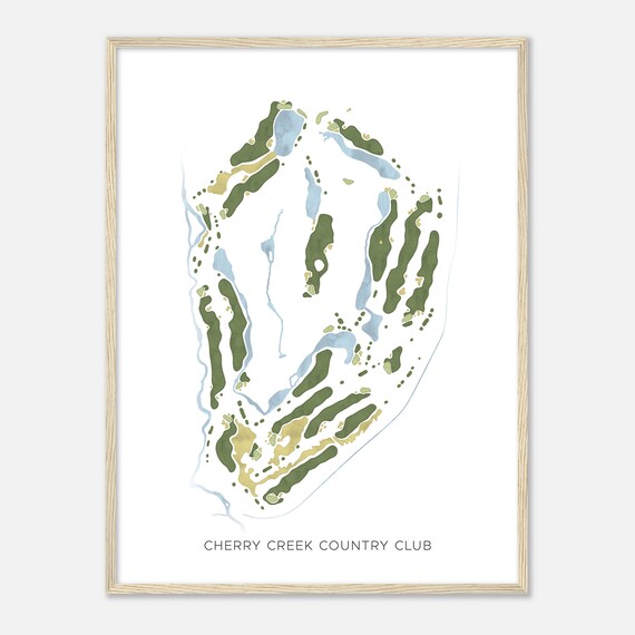 Cherry Creek Country Club Colorado Modern Watercolor Map Golfer Gift Golf Wall Art Golf Poster Print Course Layout