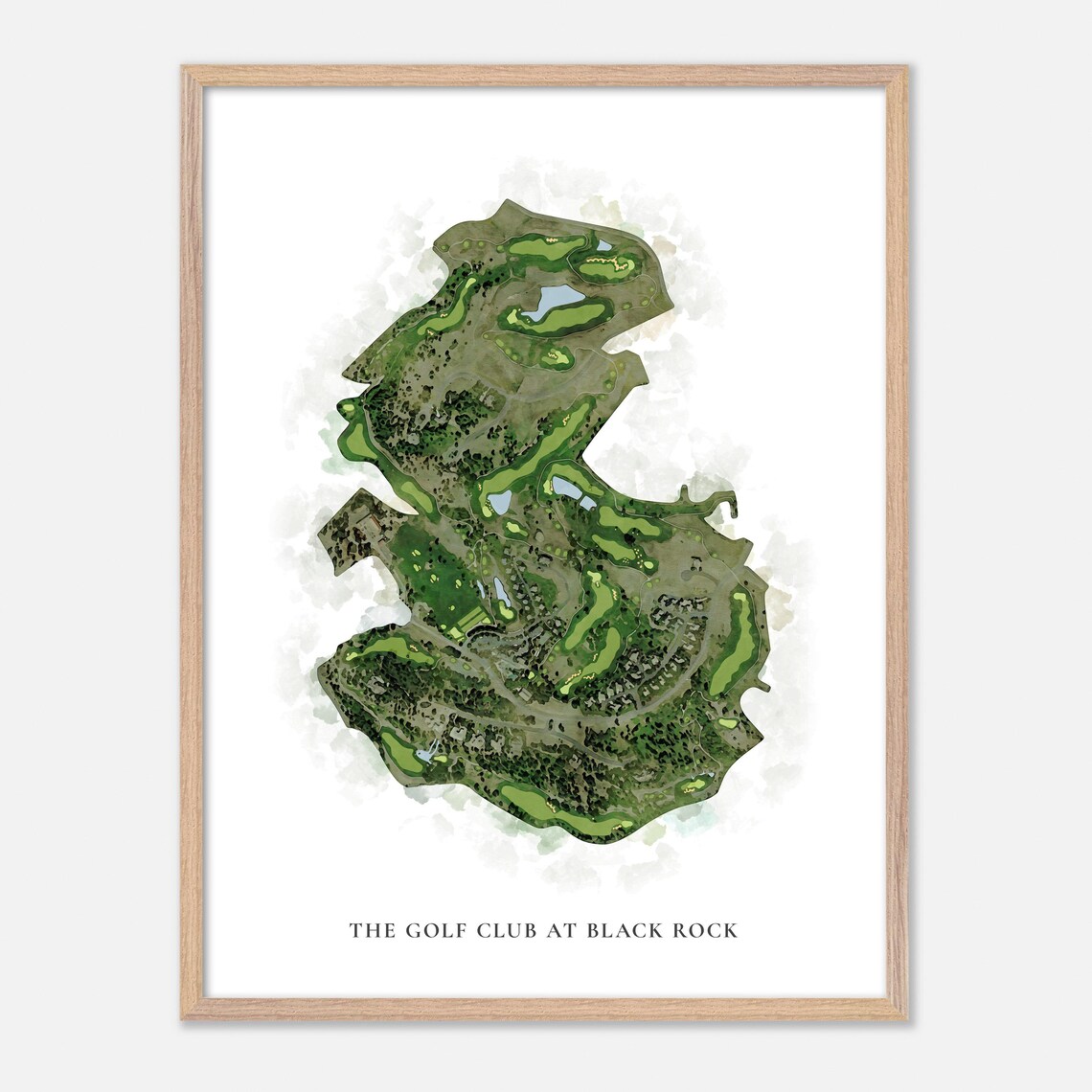 The Golf Club at Black Rock Idaho Classic Watercolor Map Poster - Image 6