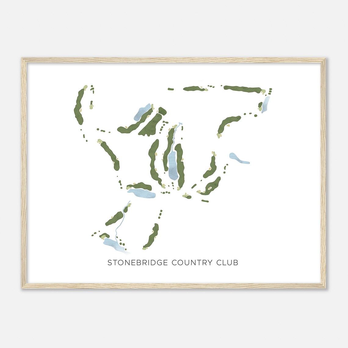 Stonebridge Country Club Modern Minimalist Course Map Poster - Image 2