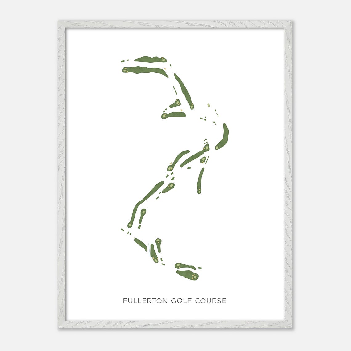 Fullerton Golf Course Modern Minimalist Fairway Map Art Poster - Image 2