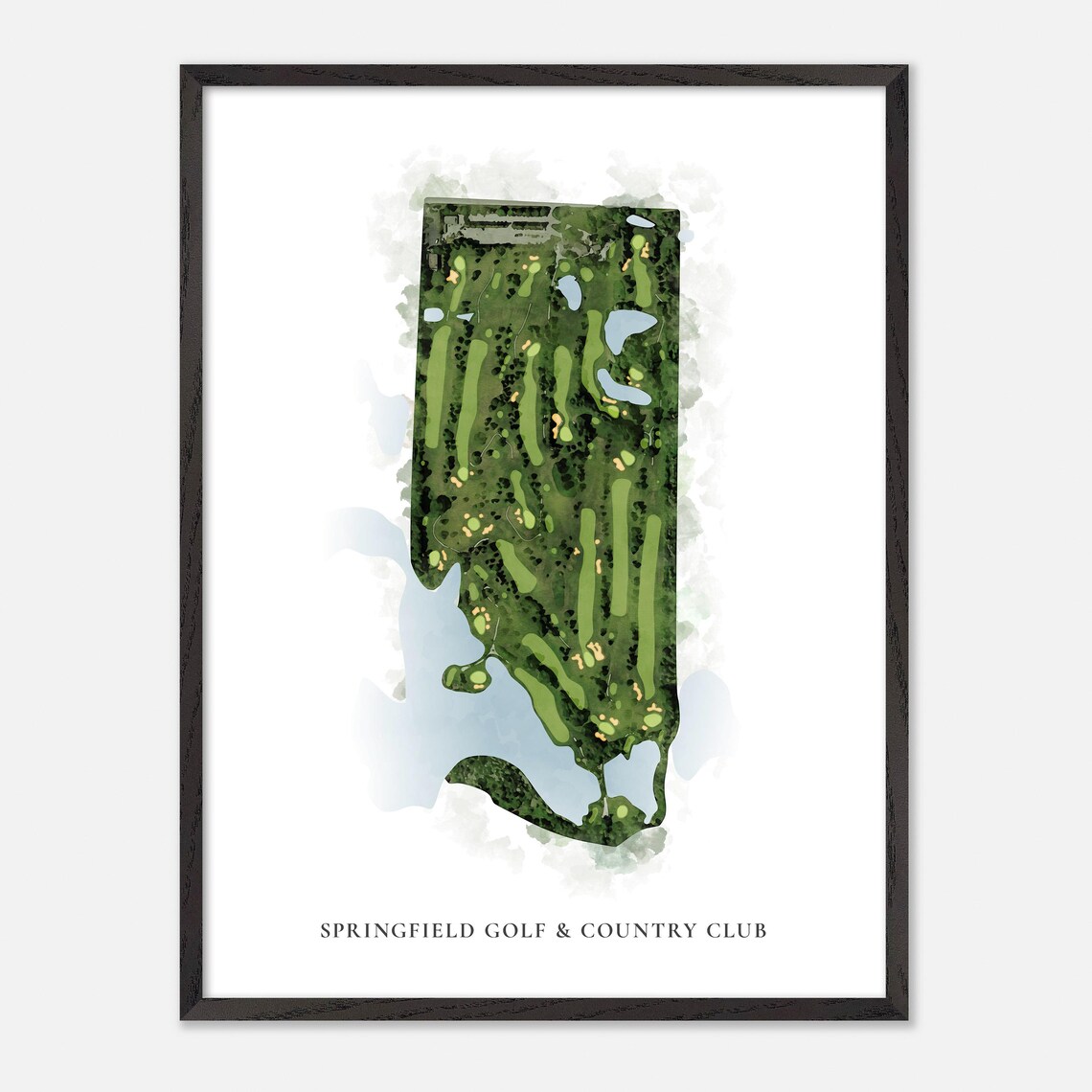 Springfield Golf & Country Club Guelph Canada Classic Watercolor Golf Map Poster - Image 2