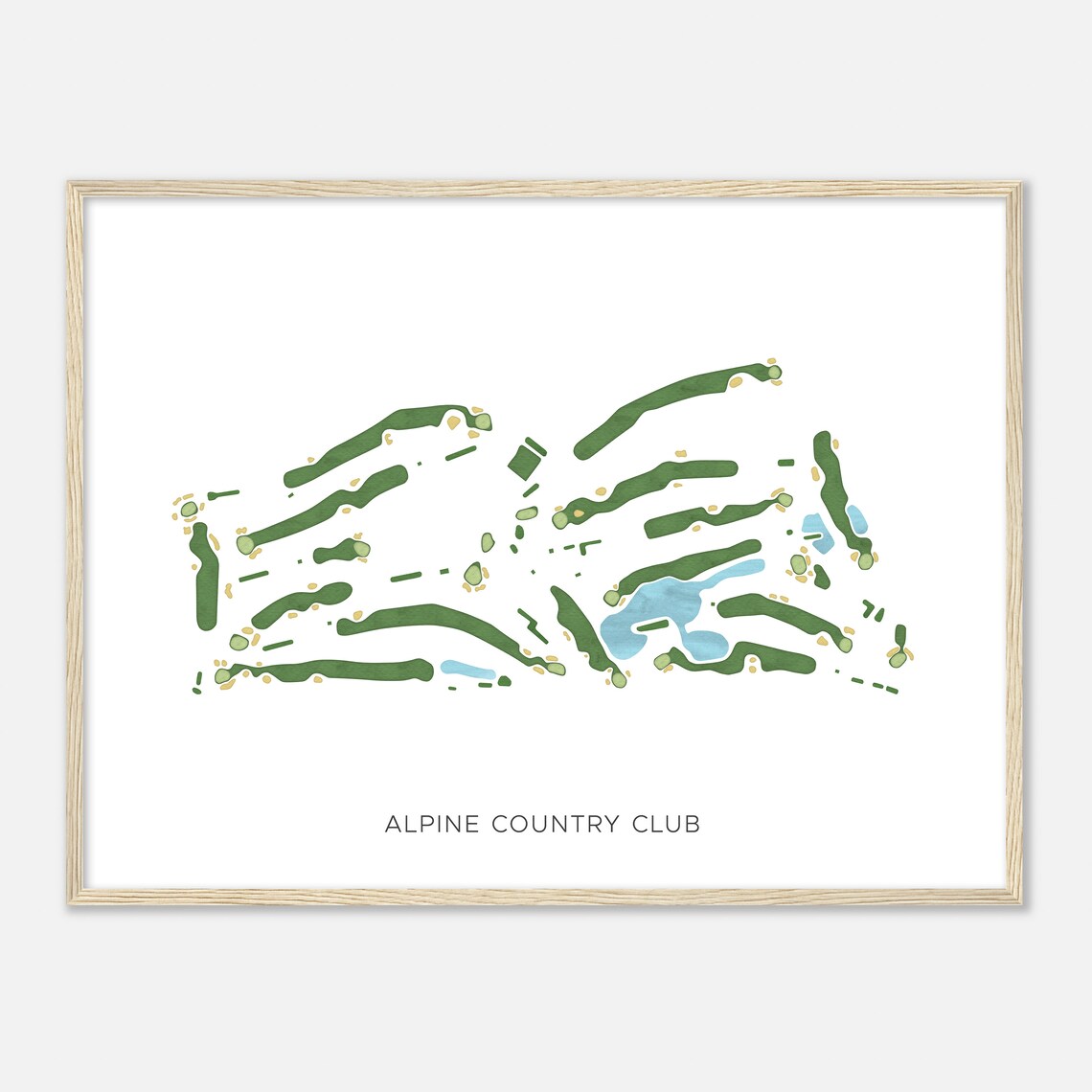 Alpine Country Club Rhode Island Modern Watercolor Map Golfer Gift Golf Wall Art Golf Poster Print Course Layout - Image 2