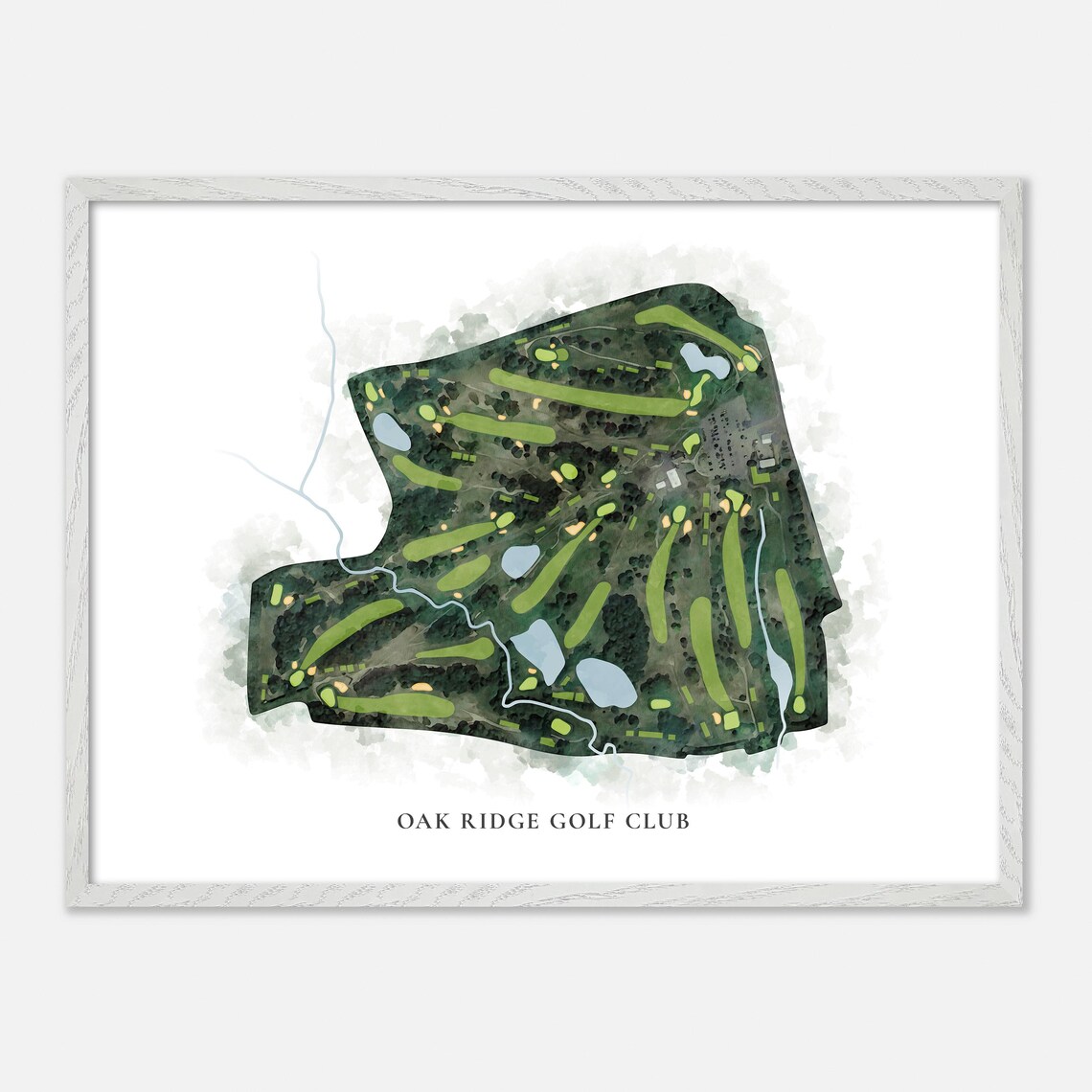 Oak Ridge Golf Club Massachusetts Classic Watercolor Map Poster - Image 4
