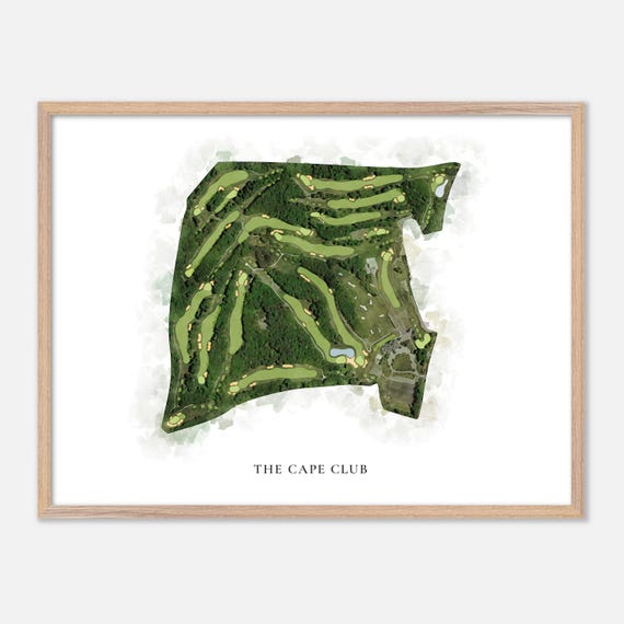 The Cape Club In East Falmouth Massachusetts Classic Watercolor Map Golfer Gift Golf Wall Art Golf Poster Print Course Layout
