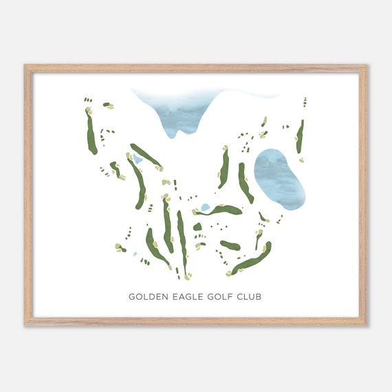 Golden Eagle Golf Club In Fifty Lakes Minnesota Modern Watercolor Map Golfer Gift Golf Wall Art Golf Poster Print Course Layout
