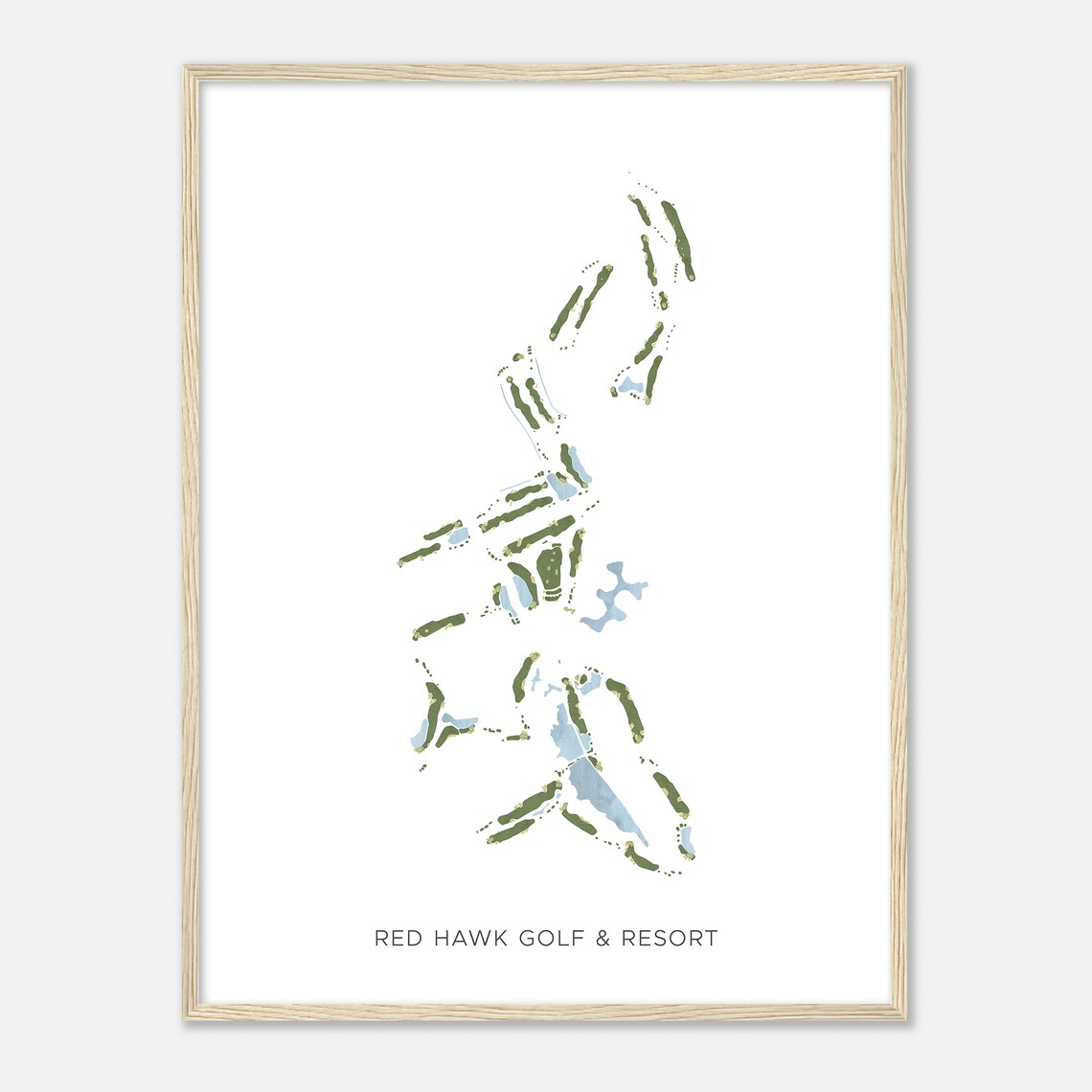 Red Hawk Golf Resort Nevada Modern Watercolor Map Golfer Gift Golf Wall Art Golf Poster Print Course Layout - Image 2