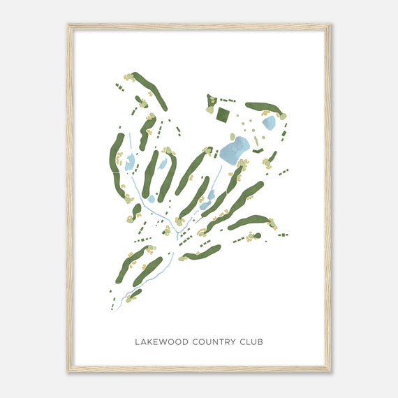 Lakewood Country Club Maryland Modern Watercolor Map Golfer Gift Golf Wall Art Golf Poster Print Course Layout
