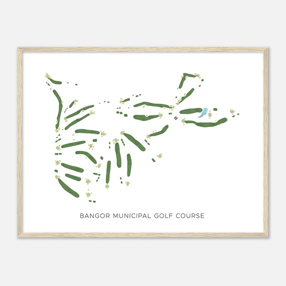 Bangor Municipal Golf Course Maine Modern Watercolor Map Golfer Gift Golf Wall Art Golf Poster Print Course Layout