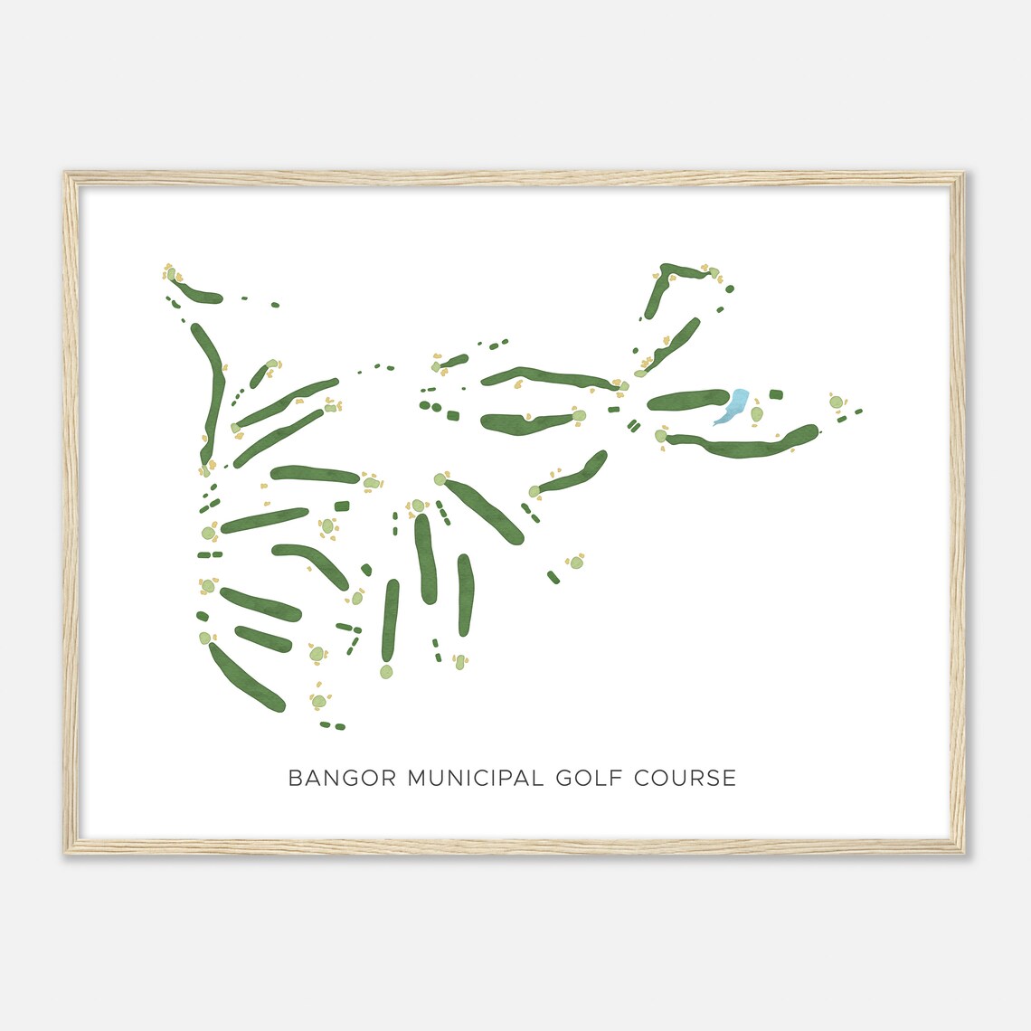 Bangor Municipal Golf Course Maine Modern Watercolor Map Golfer Gift Golf Wall Art Golf Poster Print Course Layout