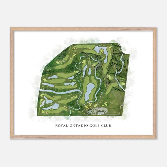 Royal Ontario Golf Club In Canada Classic Watercolor Map Golfer Gift Golf Wall Art Golf Poster Print Course Layout