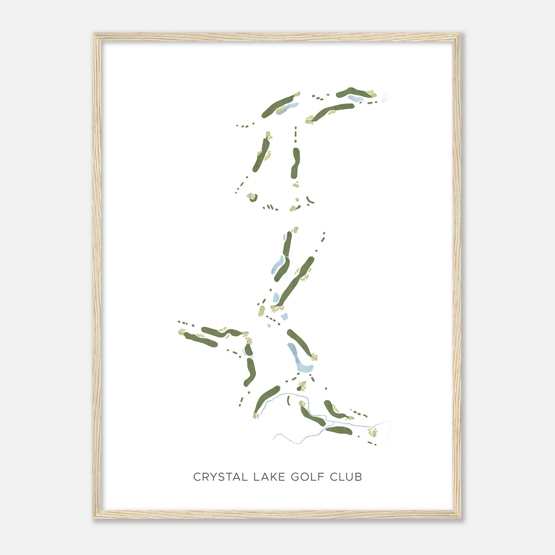 Crystal Lake Golf Club Minimalist Golf Course Map Art Poster