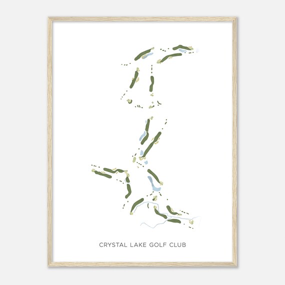 Crystal Lake Golf Club Minnesota Modern Watercolor Map Golfer Gift Golf Wall Art Golf Poster Print Course Layout