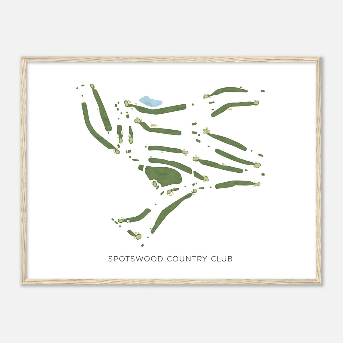 Spotswood Country Club Virginia Modern Watercolor Golf Map Poster - Image 2