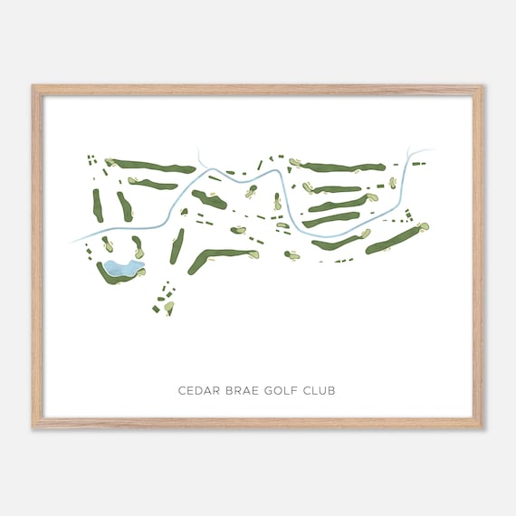 Cedar Brae Golf Club Canada Minimalist Watercolor Golf Map Poster