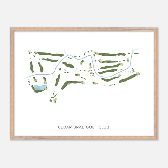 Cedar Brae Golf Club In Canada Modern Watercolor Map Golfer Gift Golf Wall Art Golf Poster Print Course Layout
