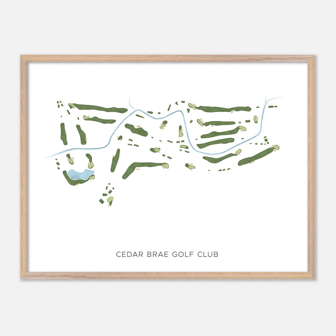 Cedar Brae Golf Club Canada Minimalist Watercolor Golf Map Poster