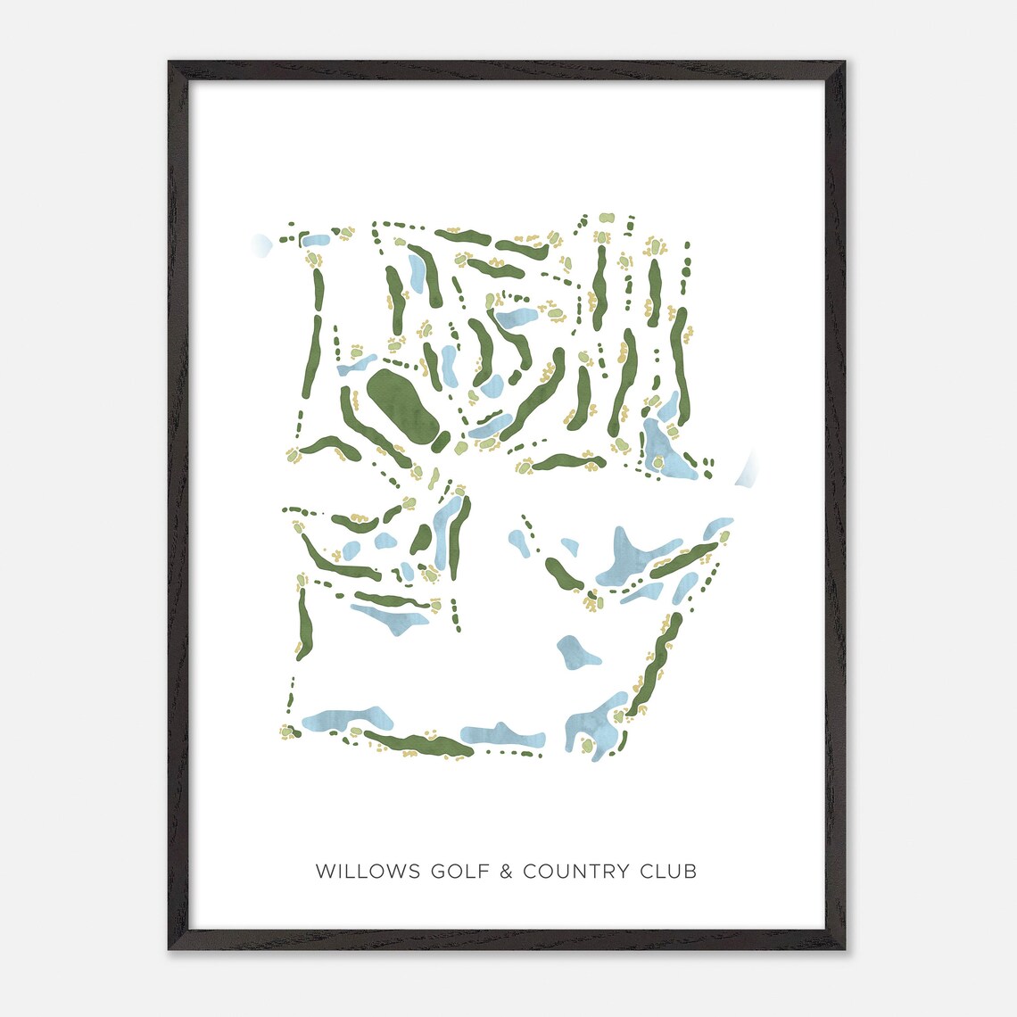 Willows Golf & Country Club Saskatoon Canada Modern Watercolor Map Poster - Image 2